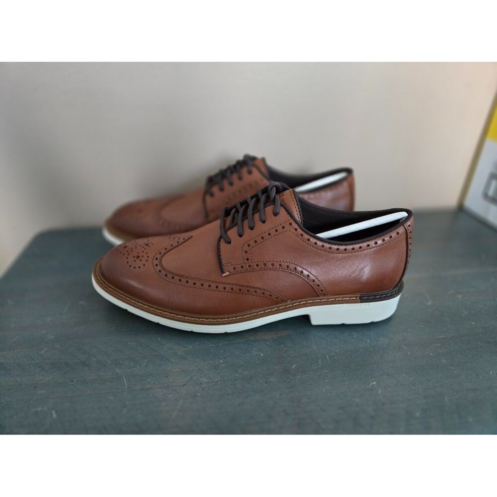 Cole Haan Go To Wing Oxford Wingtip Dress Shoes - British Tan Mens 12 Wide NEW - Picture 6 of 11